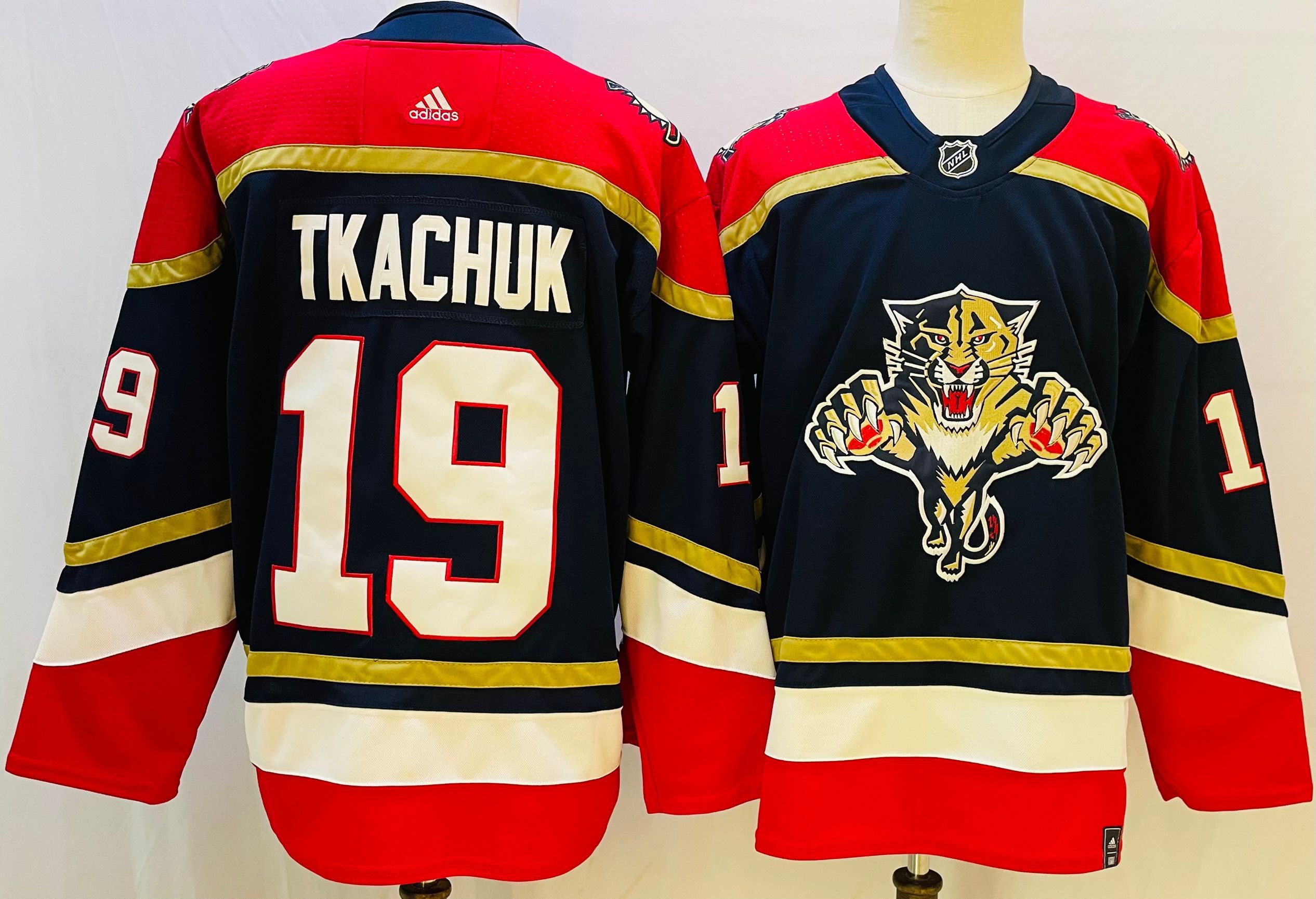 Men Florida Panthers #19 Tkachuk Blue red Throwback 2022 Adidas NHL Jersey